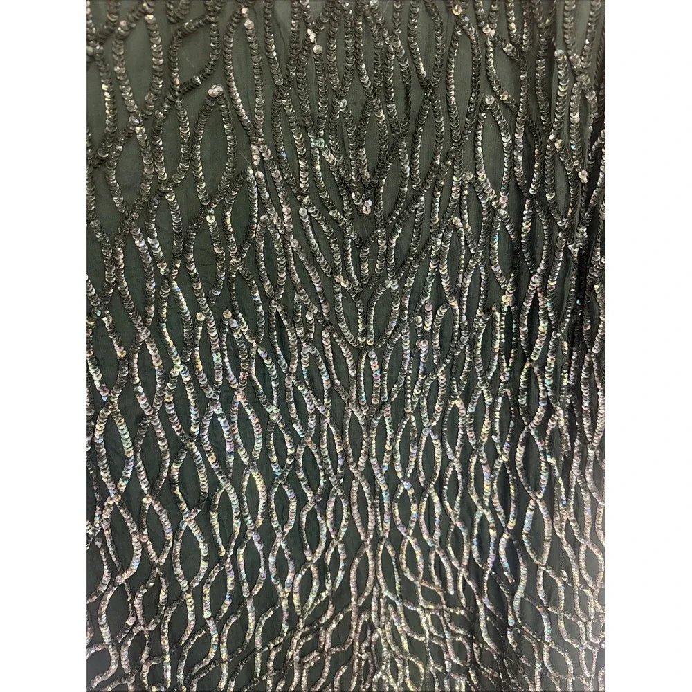 Vintage Scale Women's Dress Silk Sequins Beaded 1X India Gown Formal - Picture 5 of 9